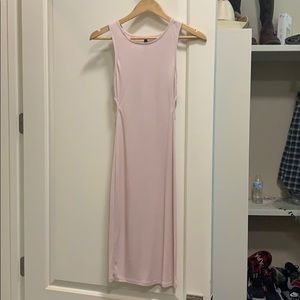 Cotton on pale pink rib knit dress size medium